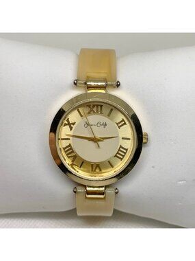 Jessica Carlyle women’s gold tone watch 32mm quartz analog Roman indices running